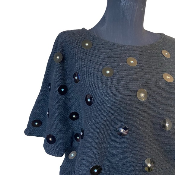 Vintage Bonnie Boerer & Company Black Short Sleeve Embellished Sweater - Picture 11 of 16